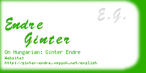 endre ginter business card